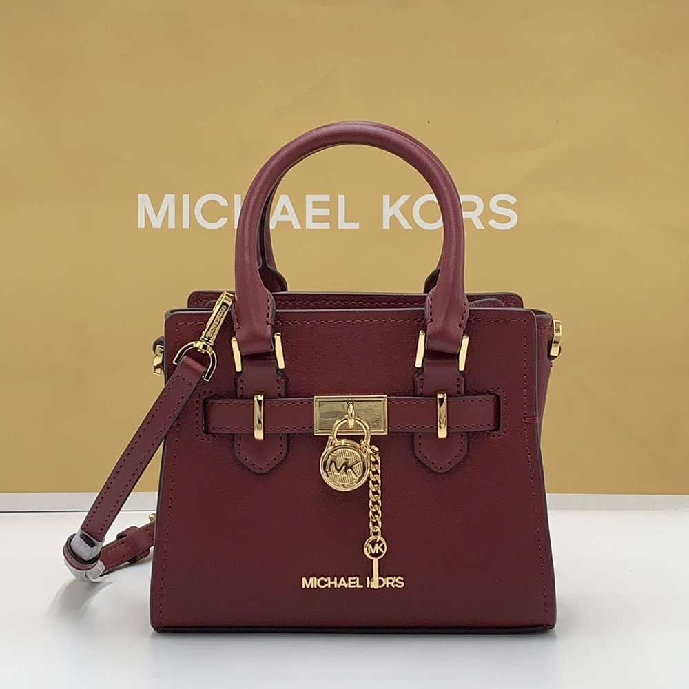 MICHAEL KORS HAMILTON XSMALL SATCHEL CROSSBODY BAG DARK CHERRY COLOR